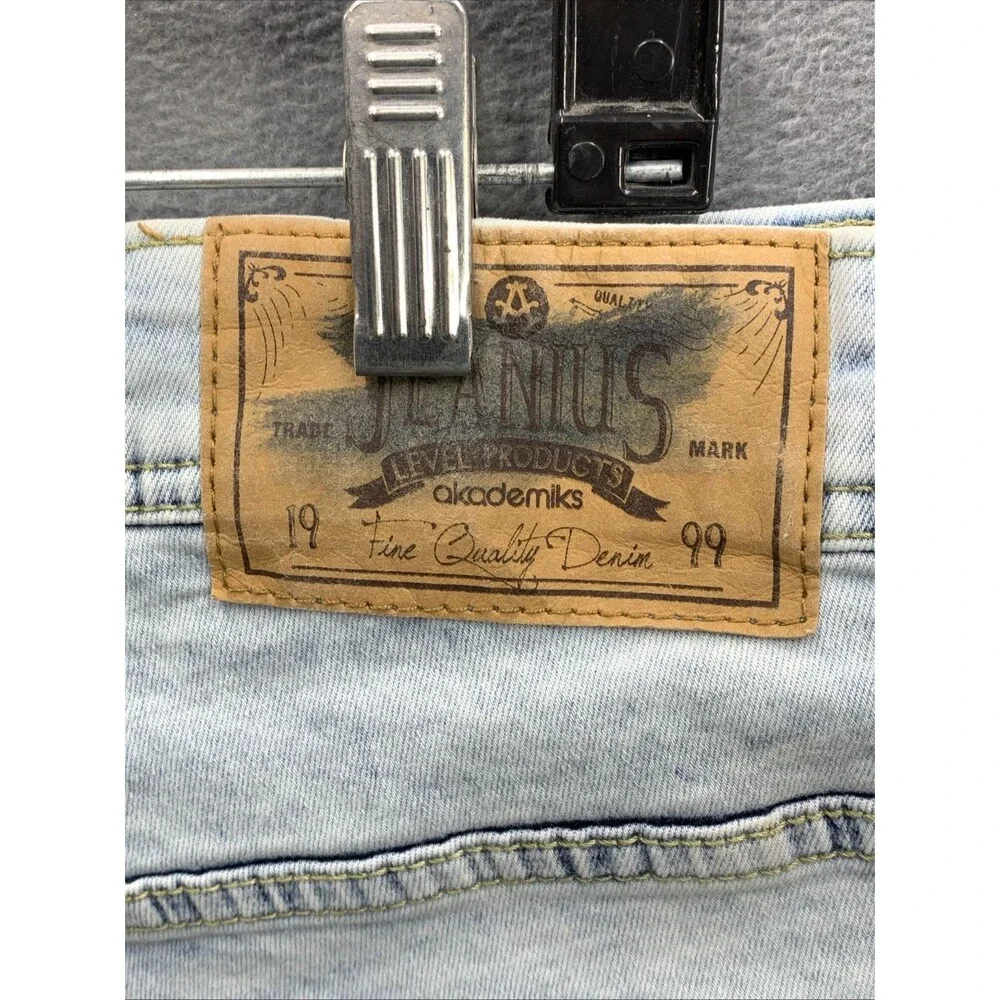 Jeanius Level Akademiks Bermuda Jean Shorts Mens Size 40 Blue